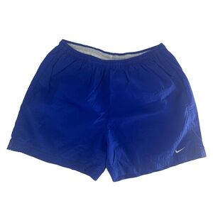 Vintage 90s Nike Shorts Mens Large Blue Nylon Swoosh Lightweight Gym Active Pump